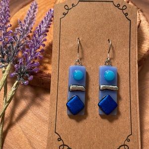 Artsy, handmade, glass earrings